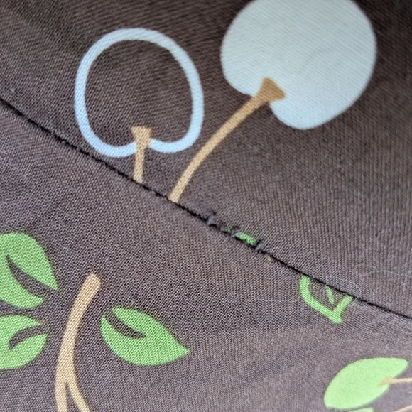 Elegant Blue Midi Dress with Cherry Pattern - Picture 5 of 6